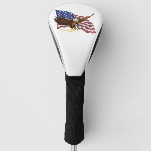 Funda Para Palo De Golf Bandera estadounidense y águila (Anverso)