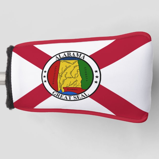Funda Para Palo De Golf Bandera estatal de Alabama/Sello estatal superpues (Anverso)