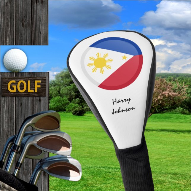Funda Para Palo De Golf Bandera filipina y clubes de golf monogramados (Subido por el creador)