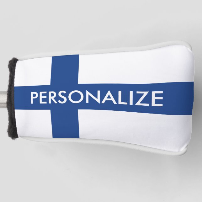 Funda Para Palo De Golf Bandera finlandesa del monograma personalizado de  (Anverso)