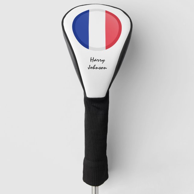 Funda Para Palo De Golf Bandera francesa y clubes de golf monogramados cub (Anverso)