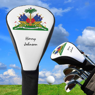 Funda Para Palo De Golf Bandera haitiana y clubes de golf monogramados