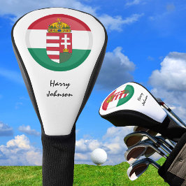 Funda Para Palo De Golf Bandera húngara, Emblem y golf monogramado