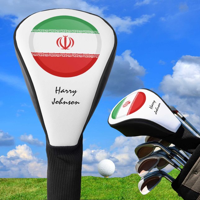 Funda Para Palo De Golf Bandera iraní y clubes de golf monogramados (Subido por el creador)