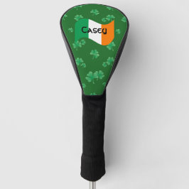 Funda Para Palo De Golf Bandera irlandesa con tréboles personalizada