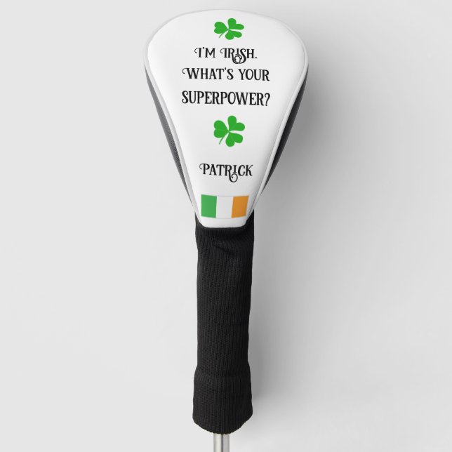 Funda Para Palo De Golf Bandera irlandesa y cubierta personalizada de cabe (Anverso)