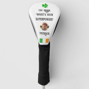 Funda Para Palo De Golf Bandera irlandesa y foto de shamrock Cubierta del 