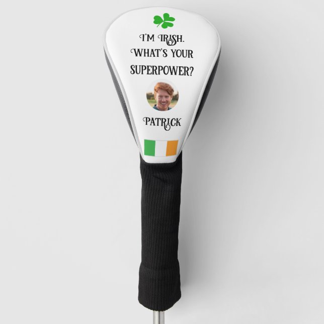 Funda Para Palo De Golf Bandera irlandesa y foto de shamrock Cubierta del  (Anverso)