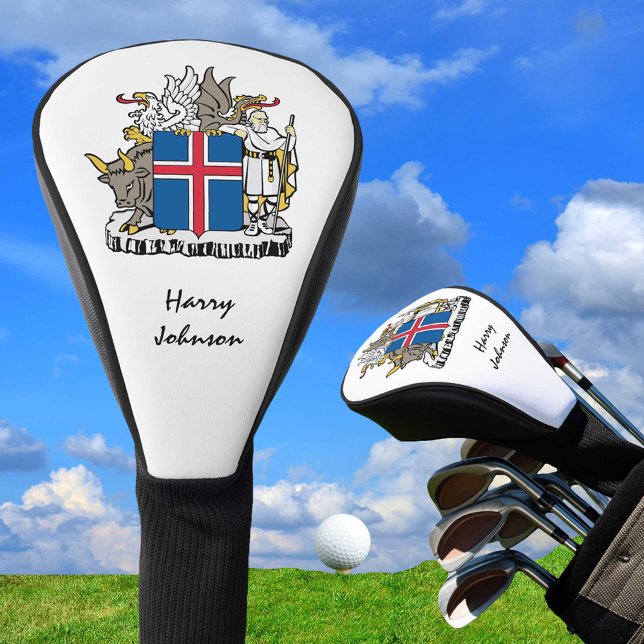 Funda Para Palo De Golf Bandera islandesa y clubes de golf monogramados (Subido por el creador)