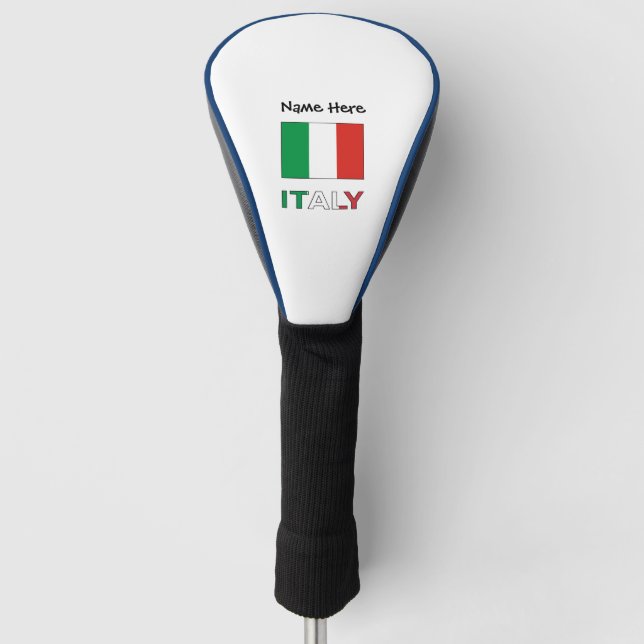 Funda Para Palo De Golf Bandera italiana con su nombre (Anverso)