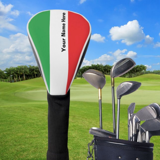 Funda Para Palo De Golf Bandera italiana sencilla y negrita    personaliza (Personalized Italian Flag Golf Club Cover, Flag of Italy, Italian Pride on the Golf Course)