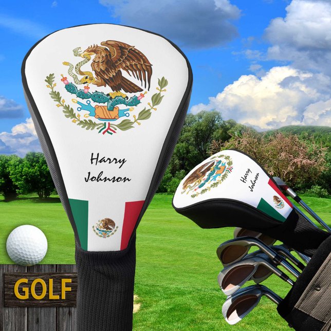 Funda Para Palo De Golf Bandera mexicana y clubes de golf monogramados (Subido por el creador)