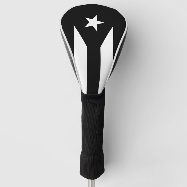 Funda Para Palo De Golf Bandera negra de Puerto Rico (Anverso)
