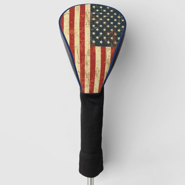 Funda Para Palo De Golf Bandera norteamericana ondulada (Anverso)