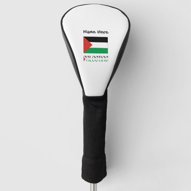Funda Para Palo De Golf Bandera palestina y palestina con tu nombre (Anverso)