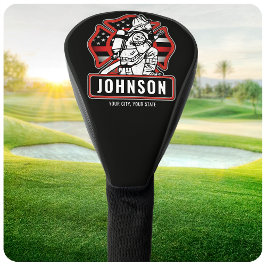 Funda Para Palo De Golf Bandera Patriótica Personalizada Bombero Departame