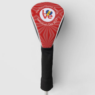 Funda Para Palo De Golf Bandera Personalizada Barbadian Red LOVE