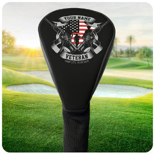 Funda Para Palo De Golf Bandera personalizada de Estados Unidos de Veteran
