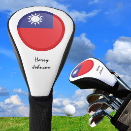 Funda Para Palo De Golf Bandera taiwanesa y clubes de golf monogramados