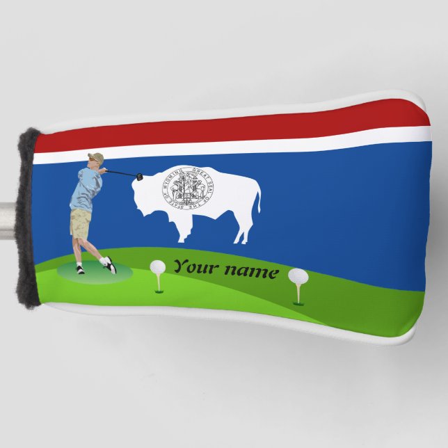 Funda Para Palo De Golf Bandera Wyoming (Anverso)