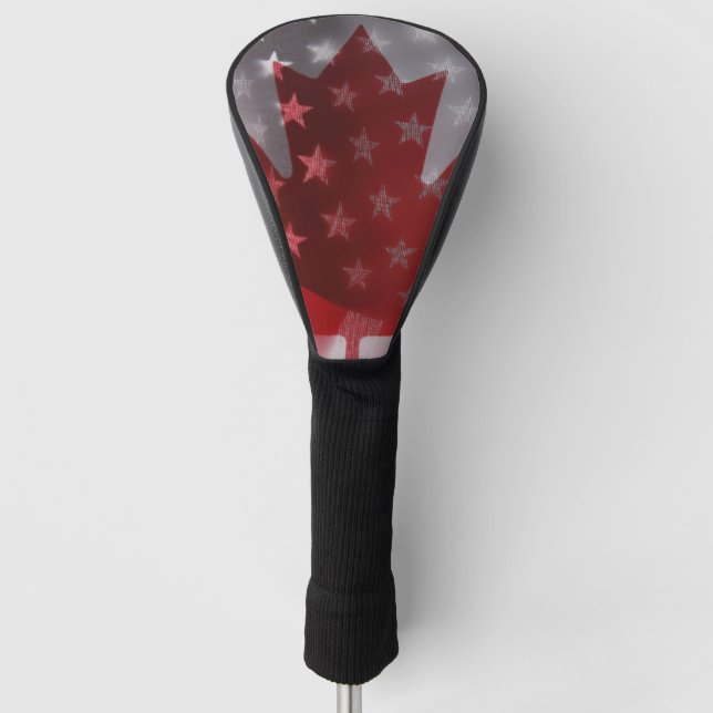 Funda Para Palo De Golf Banderas de Estados Unidos y Canadá (Anverso)