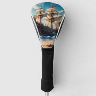 Funda Para Palo De Golf Barco pirata de playa tropical