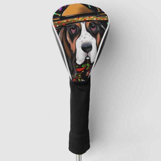 FUNDA PARA PALO DE GOLF BASSET HOUND (Anverso)