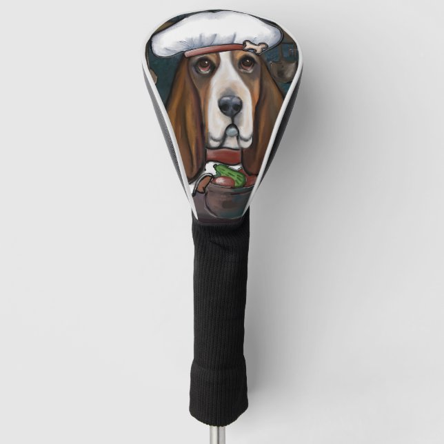 FUNDA PARA PALO DE GOLF BASSET HOUND (Anverso)