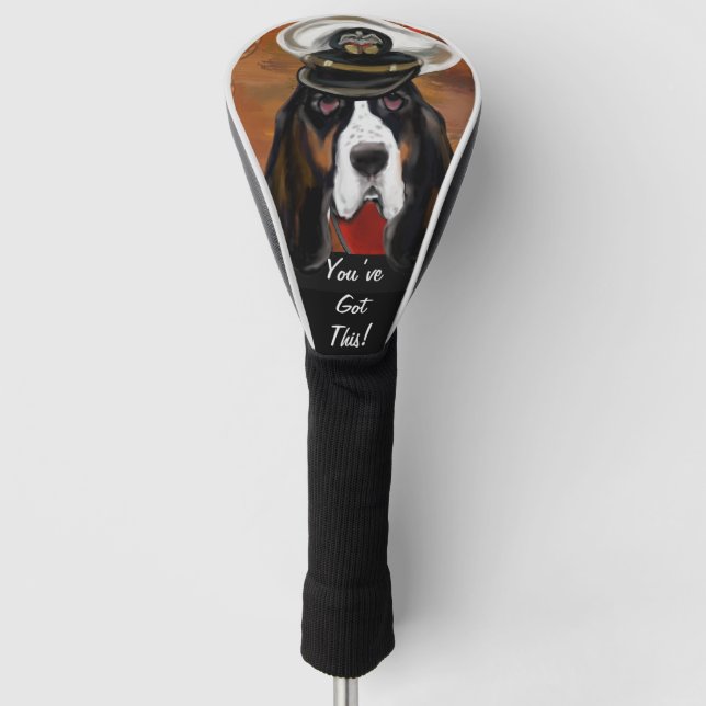 FUNDA PARA PALO DE GOLF BASSET HOUND (Anverso)