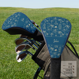 Funda Para Palo De Golf Beach holiday pattern and your name in beige