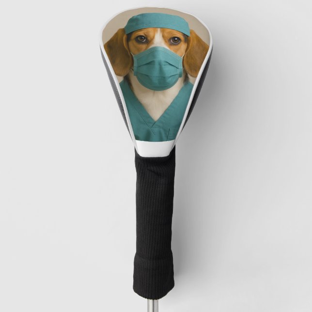 Funda Para Palo De Golf Beagle con Ropa de Quirófano (Anverso)