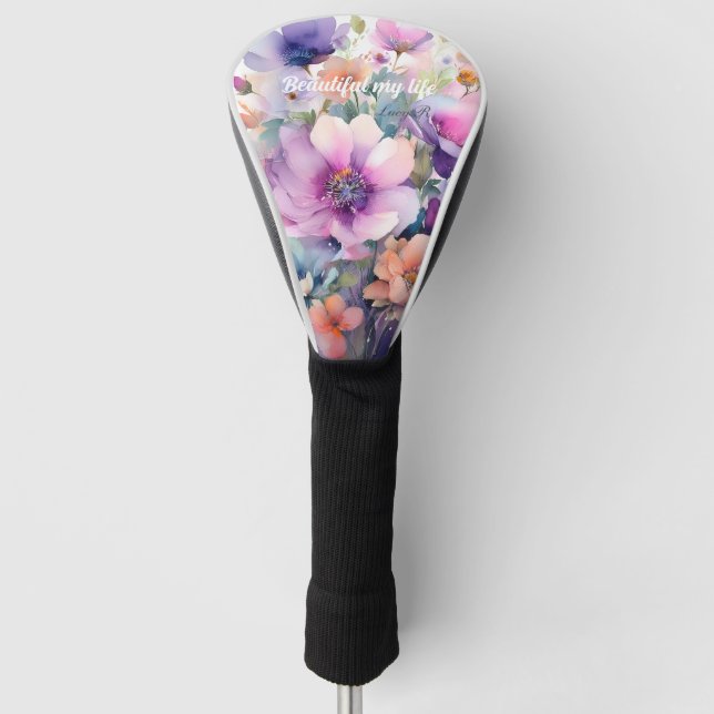 Funda Para Palo De Golf Beautifu Mi Vida, Floreciente Cubierta de Cabeza d (Anverso)