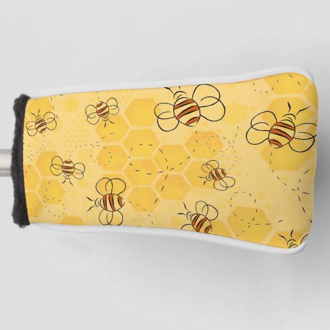 Funda Para Palo De Golf Bee Buzzing Honey Bees Cute (Anverso)