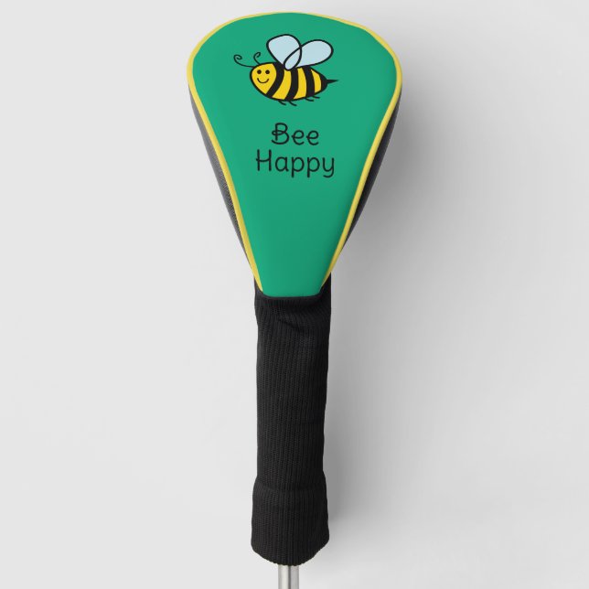 Funda Para Palo De Golf Bee Happy personalizado  cabeza de chófer (Anverso)