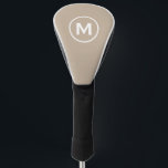 Funda Para Palo De Golf Beige de monograma clásico mínimo<br><div class="desc">Moderno Monogramado Clásico Cubierta De Cabeza De Golf Minimalista Monograma Emblema Inicial Beige Blanco. Perfecto como regalos del padre para papá,  regalos para abuelo,  esposo y más.</div>