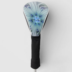 Funda Para Palo De Golf Belleza floral Resumen Flor Pastel azul moderno
