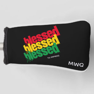 Funda Para Palo De Golf BENDITO PARA IMPRESIONAR Monograma PUTTER