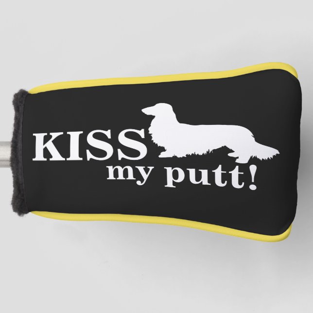 Funda Para Palo De Golf Besar mi regalo de Dachshund, mi Putt Cheeky Long  (Anverso)