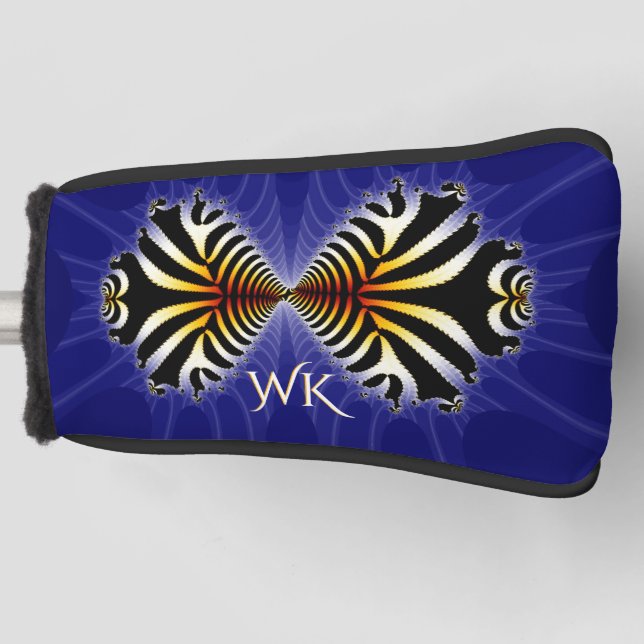 Funda Para Palo De Golf Beso de pez cebra monogramado (Anverso)