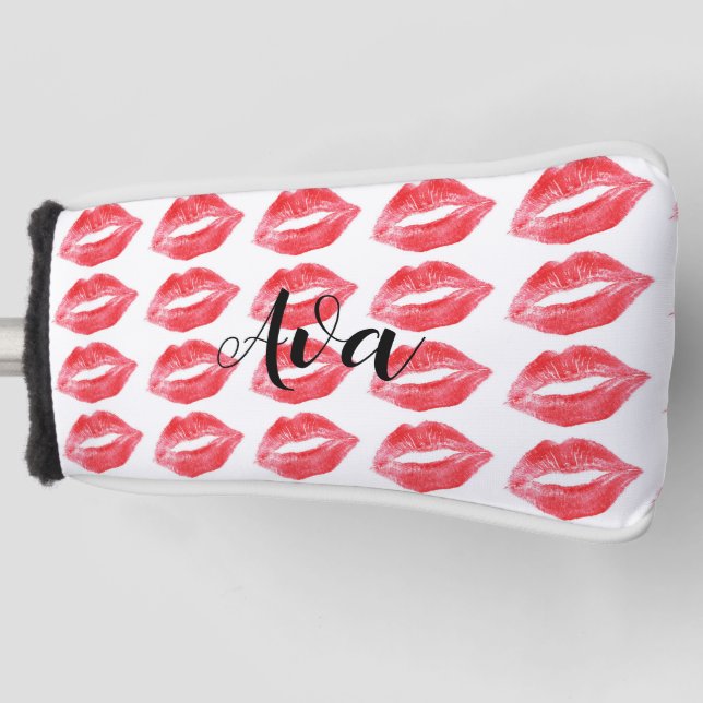 Funda Para Palo De Golf Besos de lápiz labial (Anverso)
