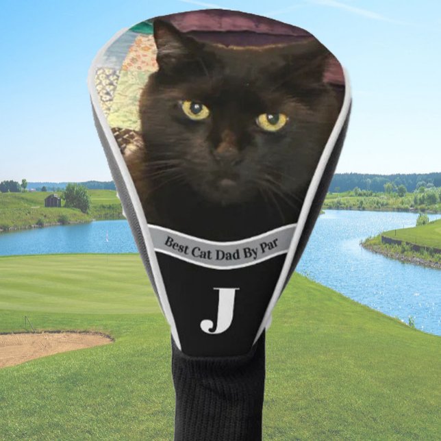 Funda Para Palo De Golf Best cat dad photo template custom black driver (Subido por el creador)
