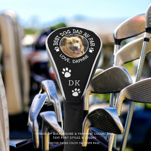 Funda Para Palo De Golf BEST DOG DAD BY PAR Photo Monogram Pawprints