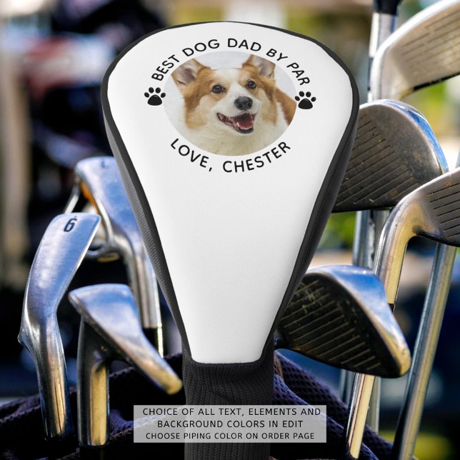 Funda Para Palo De Golf BEST DOG DAD BY PAR Photo Pawprints (Subido por el creador)