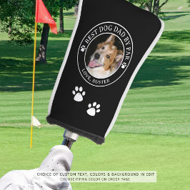 Funda Para Palo De Golf BEST DOG DAD BY PAR Photo Pawprints Colores Person