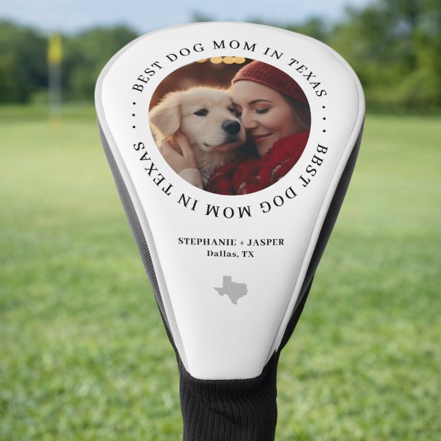 Funda Para Palo De Golf Best Texas Dog Mom Personalized Photo (Personalize with names (dog mom + dog, or whatever you prefer), and city / location. )
