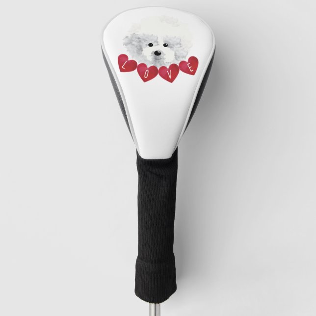 Funda Para Palo De Golf Bichon Frise dog LOVE (Anverso)