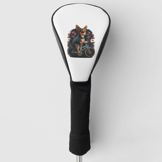 Funda Para Palo De Golf Bicicleta Chihuahua Bicicleta Perro Ciclismo (Anverso)