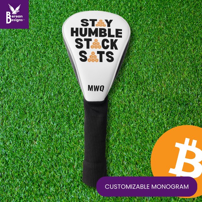Funda Para Palo De Golf Bitcoin STAY HUMBLE STACK SATS Crypto (Fun STAY HUMBLE STACK SATS Bitcoin Crypto Golf Head Cover with CUSTOMIZABLE TEXT Gift for Golfers)