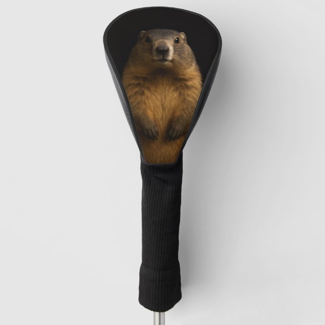 Funda Para Palo De Golf Black 4 Luxe Golf Driver Cover, Fluffy Marmot (Anverso)