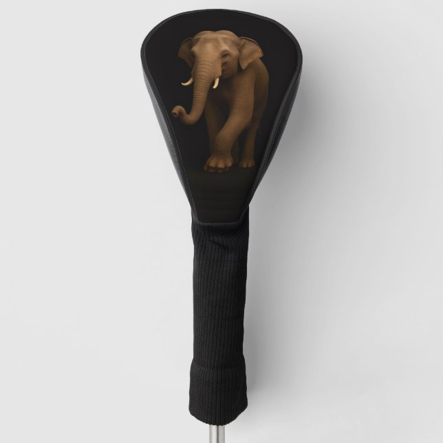 Funda Para Palo De Golf Black 4 Luxe Golf Driver Cover, Indian Elephant (Anverso)